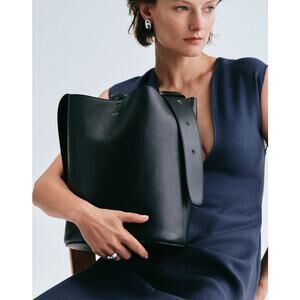 LIÉ Studio The Norma Leather Tote Bag Solid Black